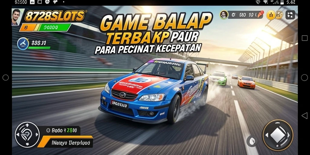Tampilan gameplay seru dari 8728SLOTS saat balapan.