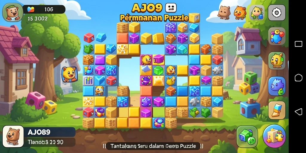Tampilan gameplay seru dalam permainan Puzzle AJO89.