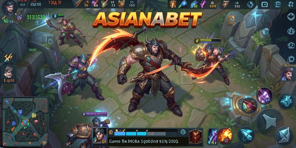 Screenshot gameplay ASIANABET yang menunjukkan pertempuran seru di arena.