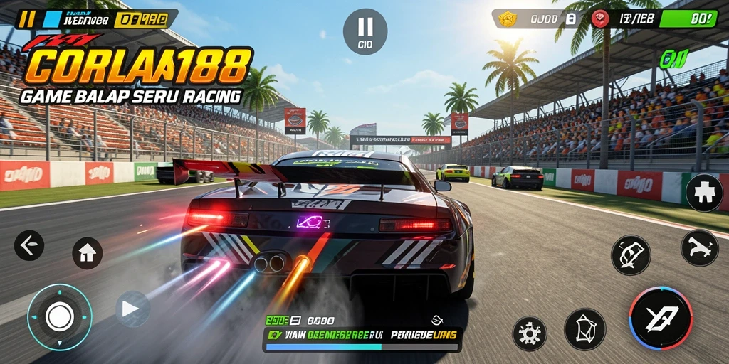 Gameplay mendebarkan dalam balapan mobil yang seru.