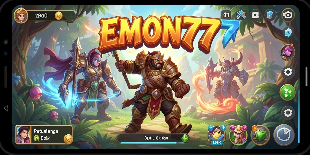 Tampilan menawan dari gameplay EMON777 dalam petualangan RPG.