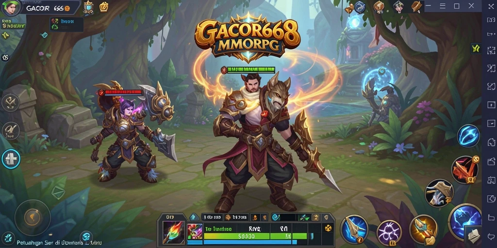 Tampilan gameplay menakjubkan di dunia MMORPG GACOR668.