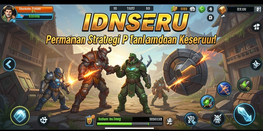 Tangkapan layar gameplay IDNSERU menunjukkan pertempuran strategi yang dinamis.