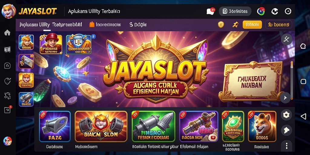 Screenshot utama JAYASLOT menampilkan antarmuka aplikasi Utility yang efisien.
