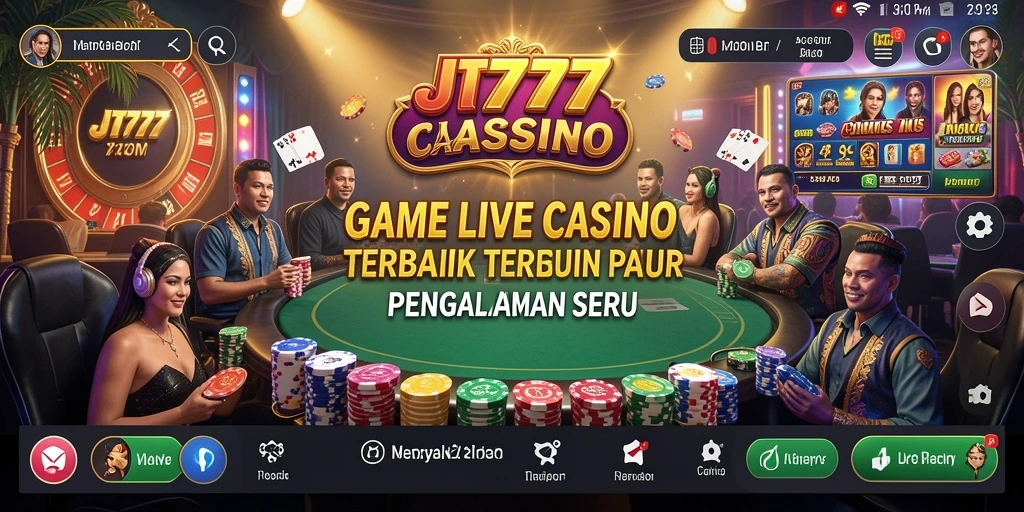 Tampilan menarik dari gameplay Live Casino di JT777.