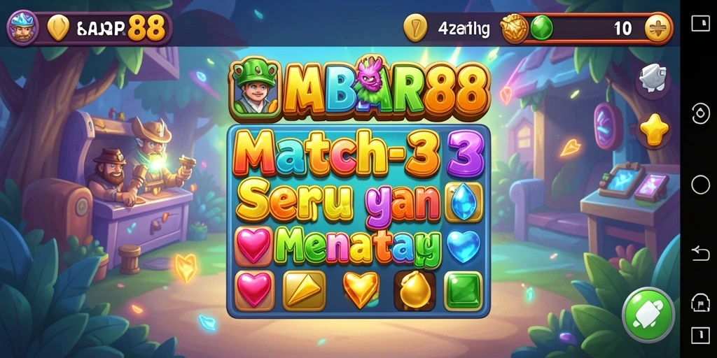 Tampilan gameplay seru di MABAR88 dengan kombinasi objek warna-warni.