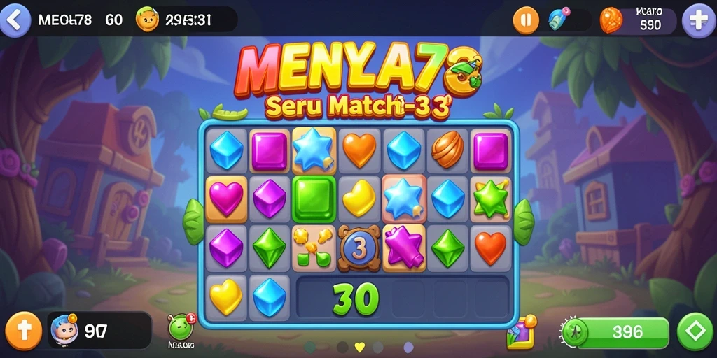Gameplay seru menantang di MENYALA78 dengan elemen Match-3.