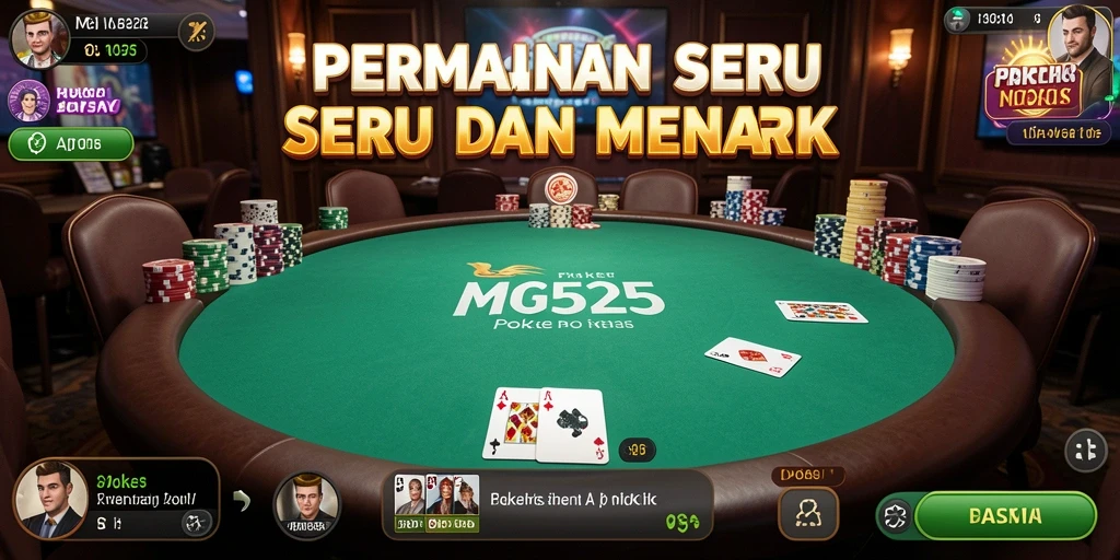 Tampilan gameplay MG525 dengan aksi poker yang mendebarkan.