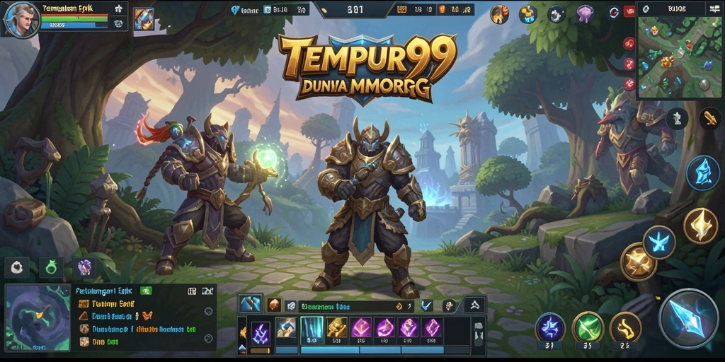 Tampilan menarik dari gameplay TEMPUR99 dengan pertempuran epik MMORPG.