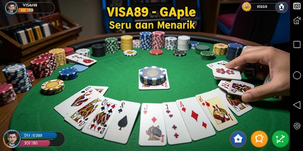 Screenshot gameplay <strong>VISA89</strong> yang menampilkan aksi seru permainan Gaple.